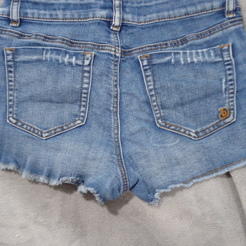 Indigo Rein Distressed Blue Jean Shorts Junior Size 9 - Picture 2 of 3